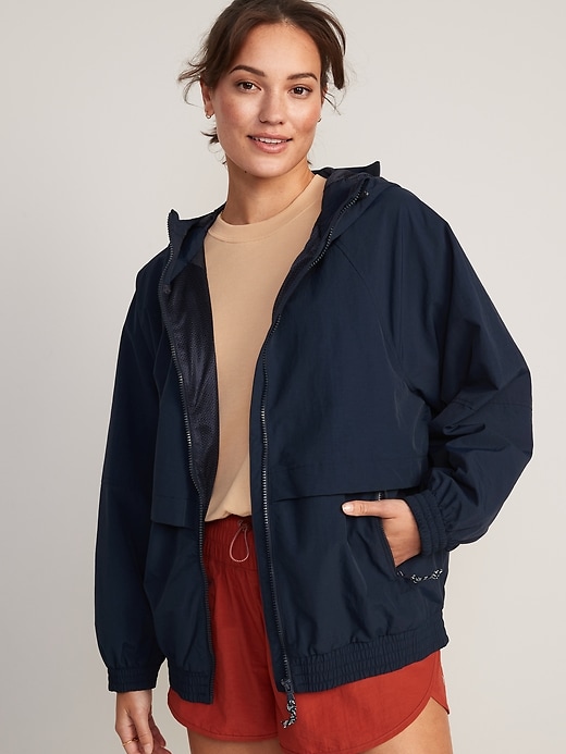 Image number 1 showing, Water-Resistant Hooded Performance Zip Jacket
