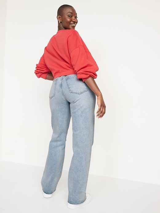 Image number 6 showing, Mid-Rise Ripped Wide-Leg Jeans for Women