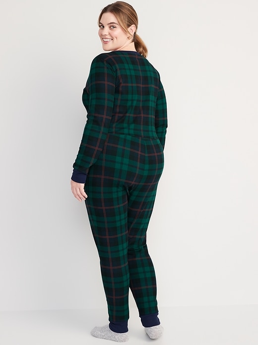 Image number 8 showing, Matching Printed Thermal-Knit One-Piece Pajamas