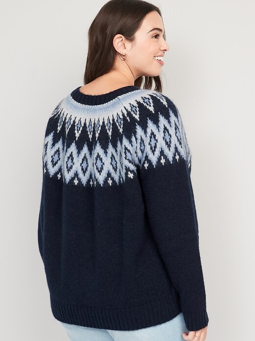 Image number 6 showing, Fair Isle Cozy Shaker-Stitch Pullover Sweater for Women