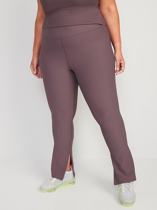 Image number 7 showing, Extra High-Waisted PowerSoft Rib-Knit Flare Leggings for Women