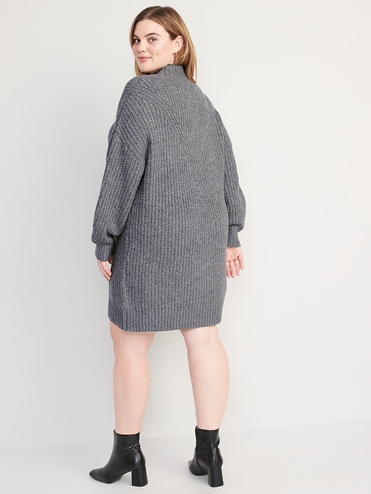 Image number 8 showing, Long-Sleeve Relaxed Mock-Neck Mini Sweater Shift Dress