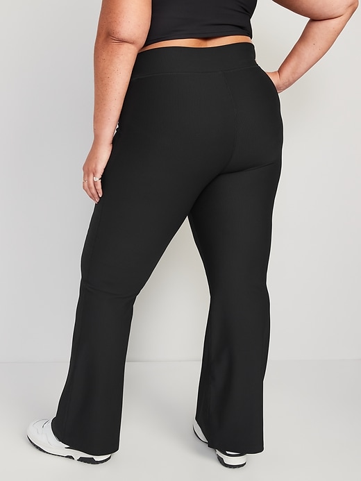 Image number 8 showing, Extra High-Waisted PowerSoft Rib-Knit Flare Pants
