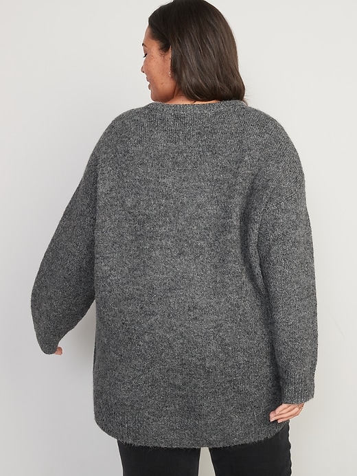Image number 8 showing, Cozy Plush-Yarn Cocoon Tunic Sweater for Women