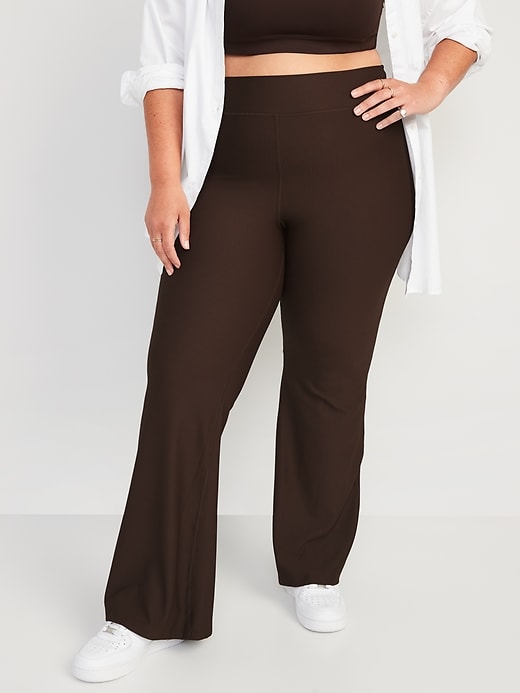 Image number 7 showing, Extra High-Waisted PowerSoft Rib-Knit Flare Pants
