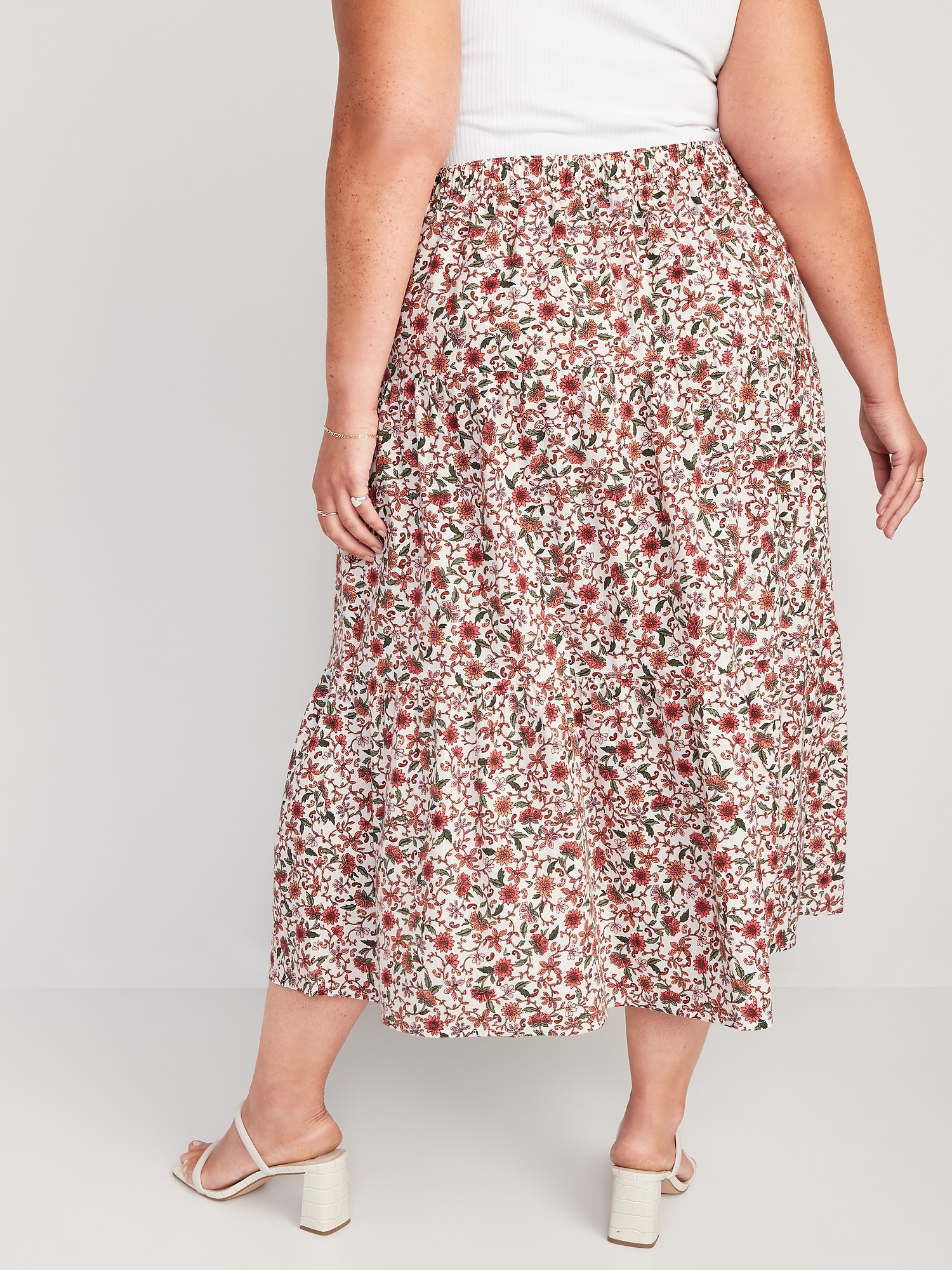 Floral-Print Tiered Button-Front Maxi Skirt for Women | Old Navy