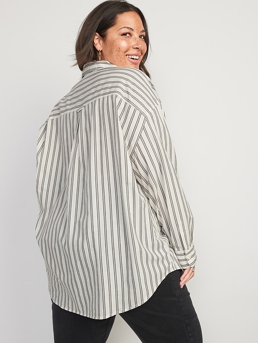 Image number 8 showing, Oversized Striped Boyfriend Shirt for Women