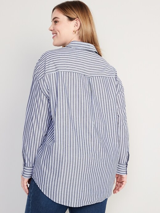 Image number 7 showing, Oversized Striped Boyfriend Shirt for Women