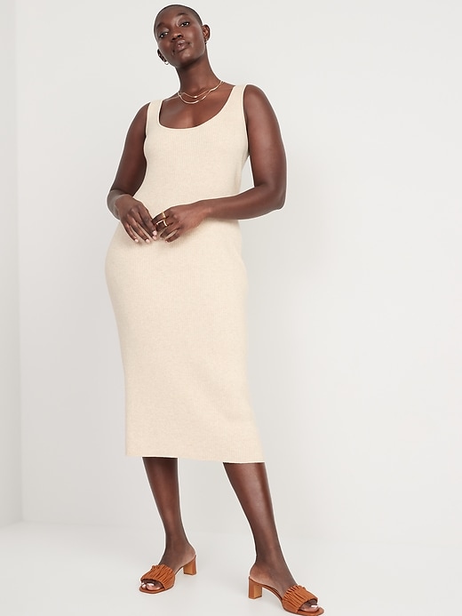 Image number 5 showing, Fitted Rib-Knit Midi Tank Sweater Dress