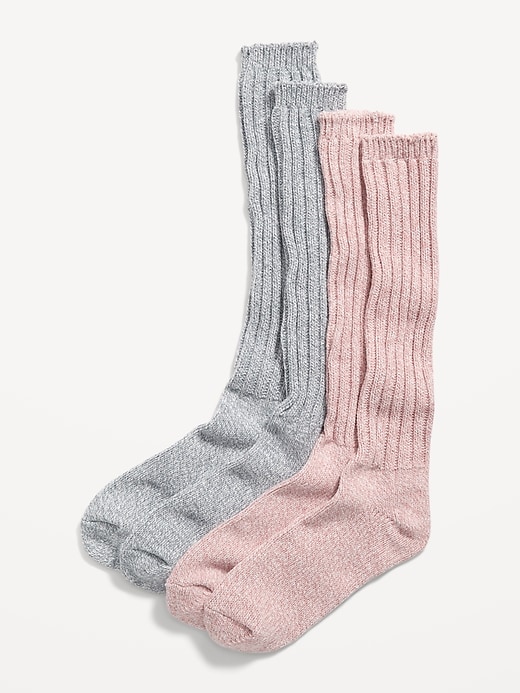 Slouchy Rib-Knit Boot Socks 2-Pack for Women