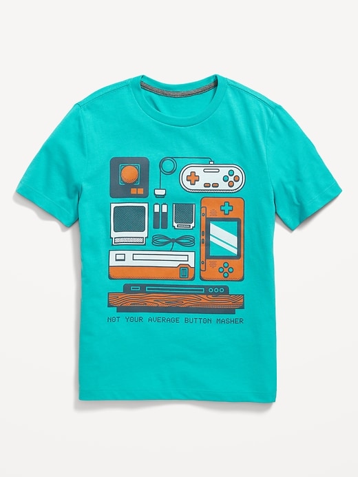 View large product image 1 of 2. Short-Sleeve "Not Your Average Button Masher" Gamer Graphic T-Shirt for Boys
