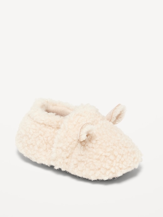 View large product image 1 of 1. Unisex Critter Sherpa Slippers for Baby
