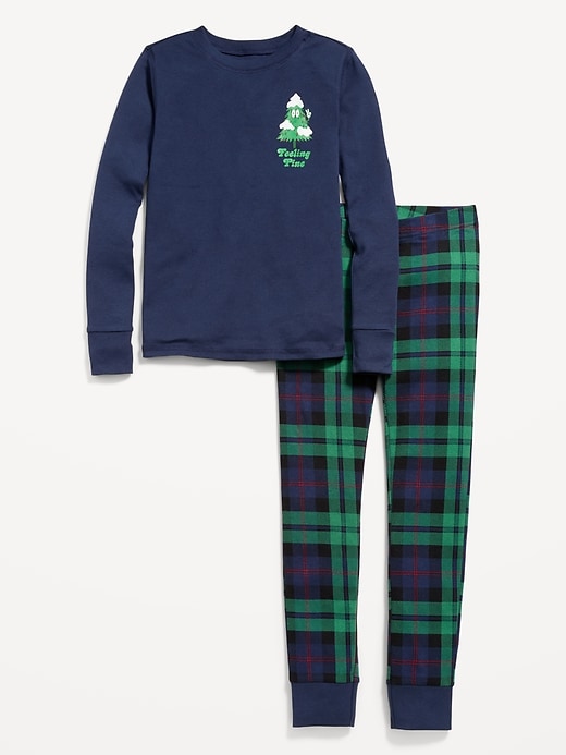 View large product image 2 of 3. Gender-Neutral Holiday Matching Snug-Fit Pajama Set for Kids