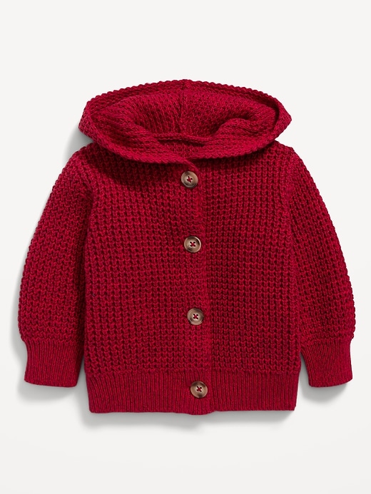 View large product image 1 of 2. Unisex Button-Front Thermal-Knit Hoodie for Baby