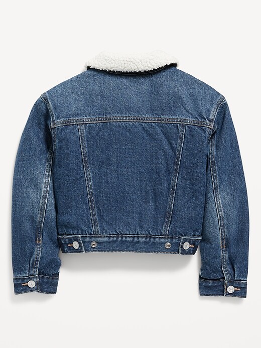 View large product image 2 of 3. Sherpa-Lined Jean Trucker Jacket for Girls