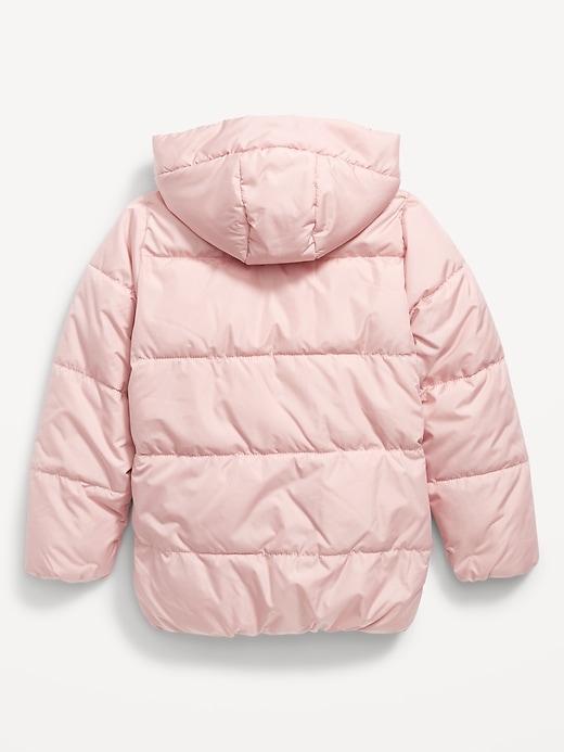 View large product image 2 of 2. Sherpa-Lined Hooded Puffer Jacket for Girls