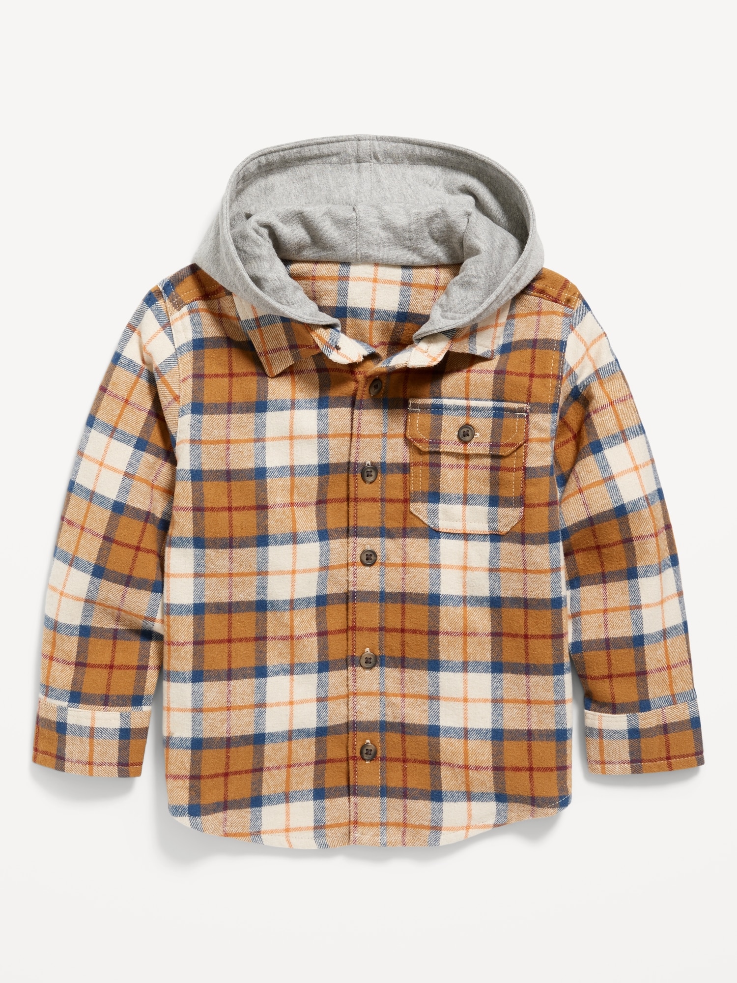 Hooded Plaid Flannel Shirt for Toddler Boys | Old Navy