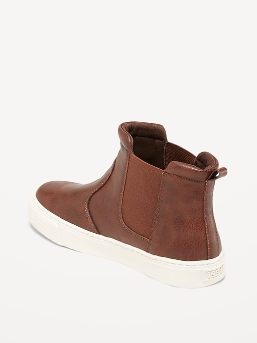 View large product image 2 of 2. Faux-Leather High Top Sneakers for Boys