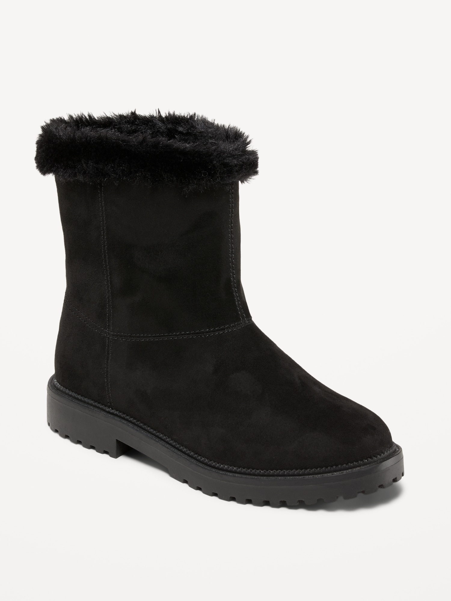 Cozy Faux-Suede Faux-Fur Trim Boots for Girls | Old Navy
