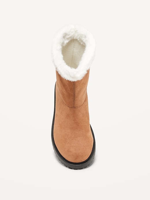 View large product image 2 of 3. Cozy Faux-Suede Faux-Fur Trim Boots for Girls