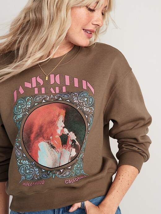 Image number 3 showing, Oversized Licensed Rock Star Cropped Sweatshirt