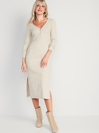 Ribbed henley sale midi dress