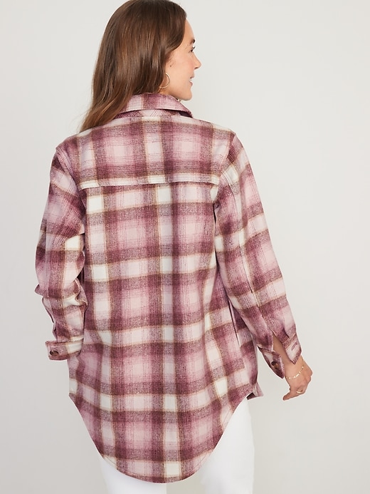 OLD NAVY Plaid Soft-Brushed Utility Shacket on sale Red Buffalo Check