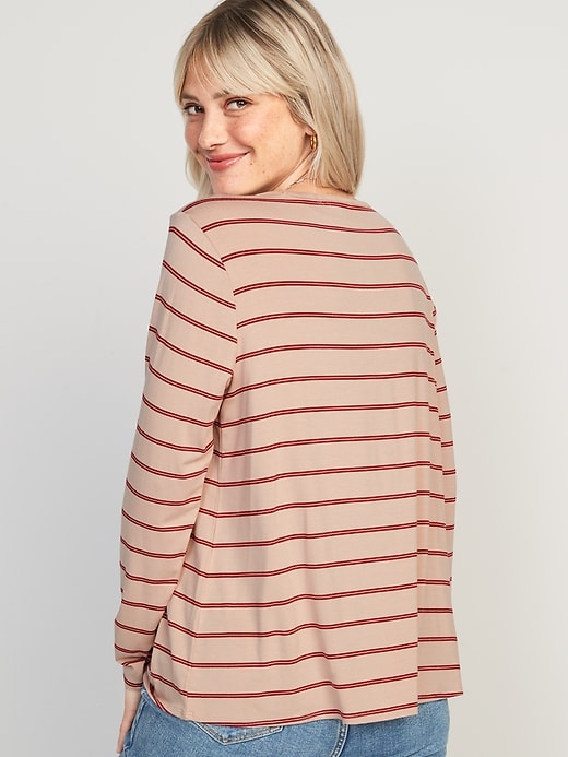 Image number 2 showing, Luxe Striped Long-Sleeve T-Shirt