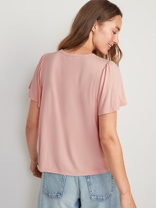 Image number 2 showing, Luxe Flutter-Sleeve Top