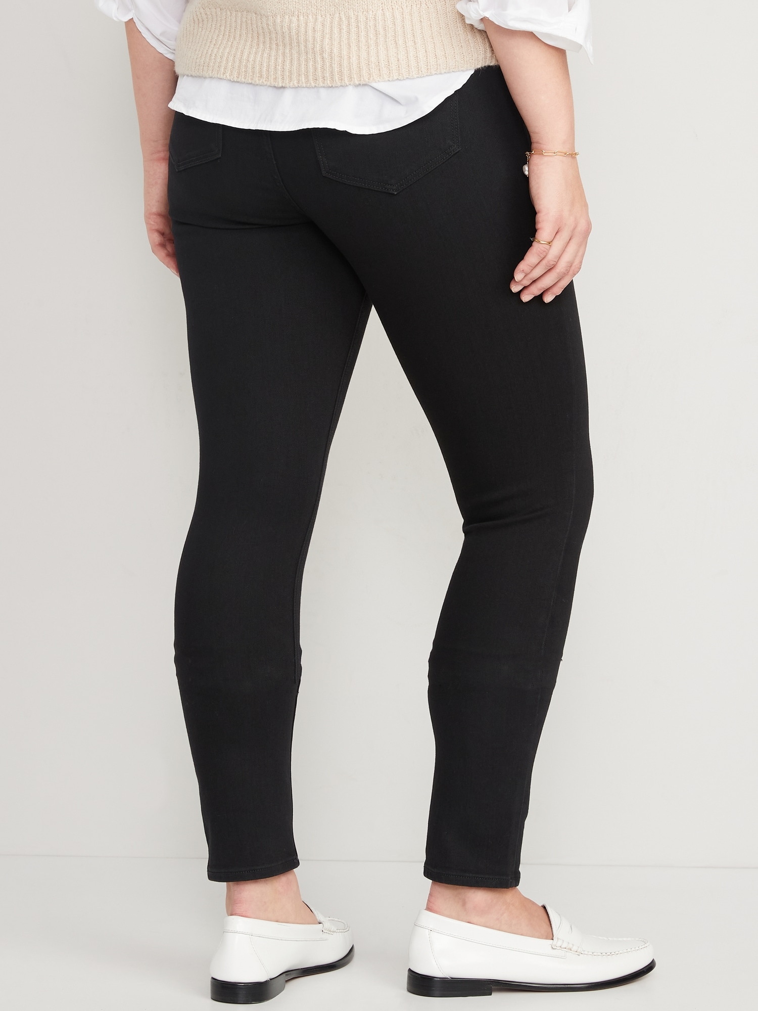 Mid-Rise Wow Super-Skinny Black-Wash Jeggings for Women | Old Navy