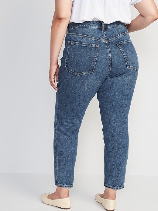 Image number 8 showing, Higher High-Waisted Button-Fly O.G. Straight Patchwork Non-Stretch Jeans for Women