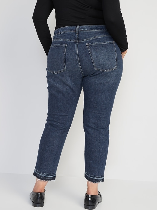 Image number 8 showing, Mid-Rise Boyfriend Straight Cut-Off Jeans for Women