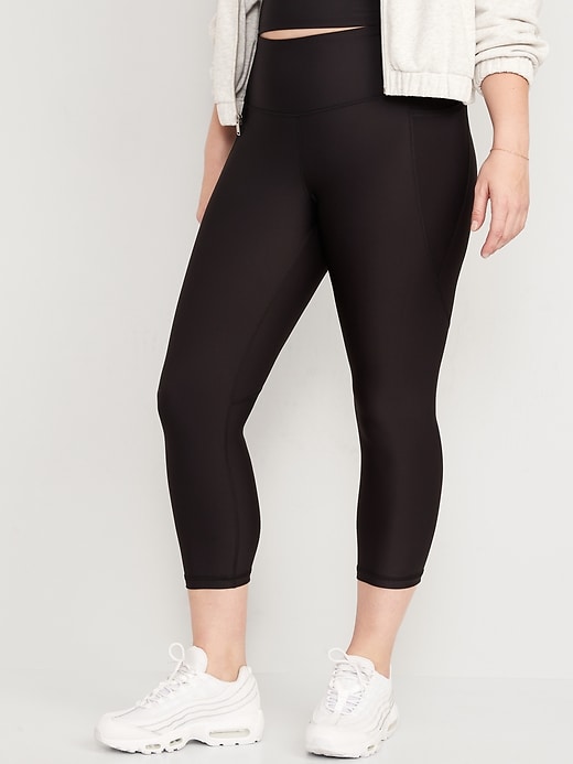Image number 5 showing, High-Waisted PowerSoft Side-Pocket Crop Leggings for Women