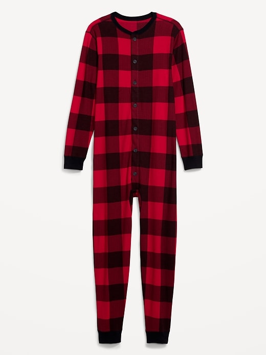 Image number 4 showing, Thermal-Knit Matching Print One-Piece Pajamas