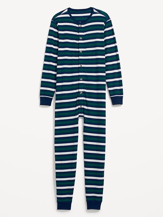 View large product image 2 of 3. Thermal-Knit Matching Print One-Piece Pajamas