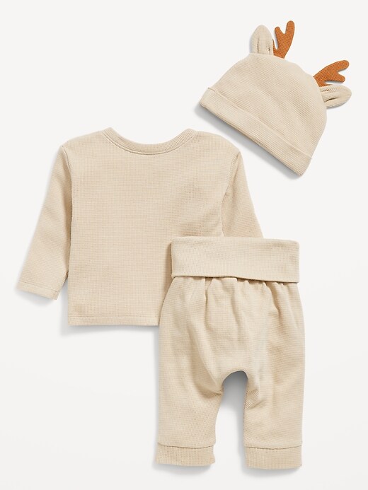View large product image 2 of 2. Unisex 3-Piece Thermal-Knit Layette Set for Baby