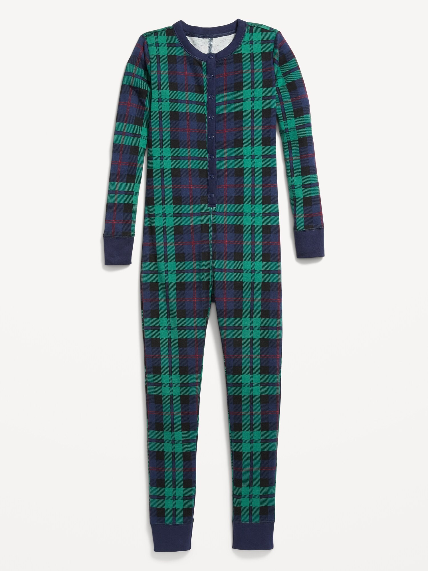 Gender-Neutral Matching Print Snug-Fit One-Piece Pajamas for Kids