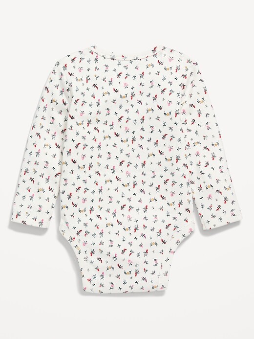 View large product image 2 of 2. Long-Sleeve Floral-Print Bodysuit for Baby
