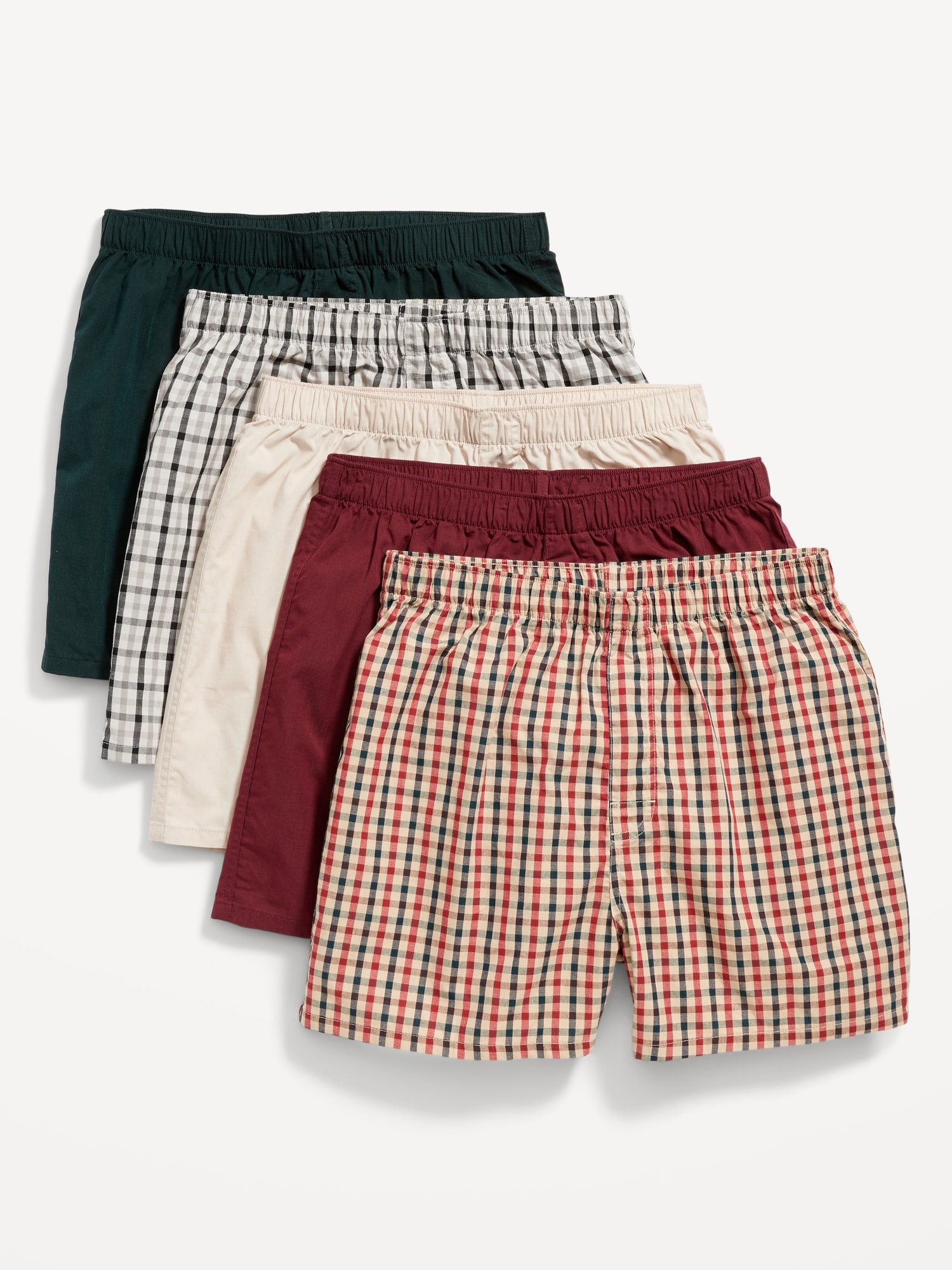 Old Navy - Soft-Washed Boxer Shorts 5-Pack for Men -- 3.75-inch inseam multi