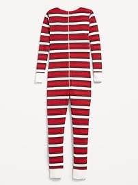 View large product image 3 of 4. Gender-Neutral Matching Stripe Snug-Fit One-Piece Pajamas for Kids
