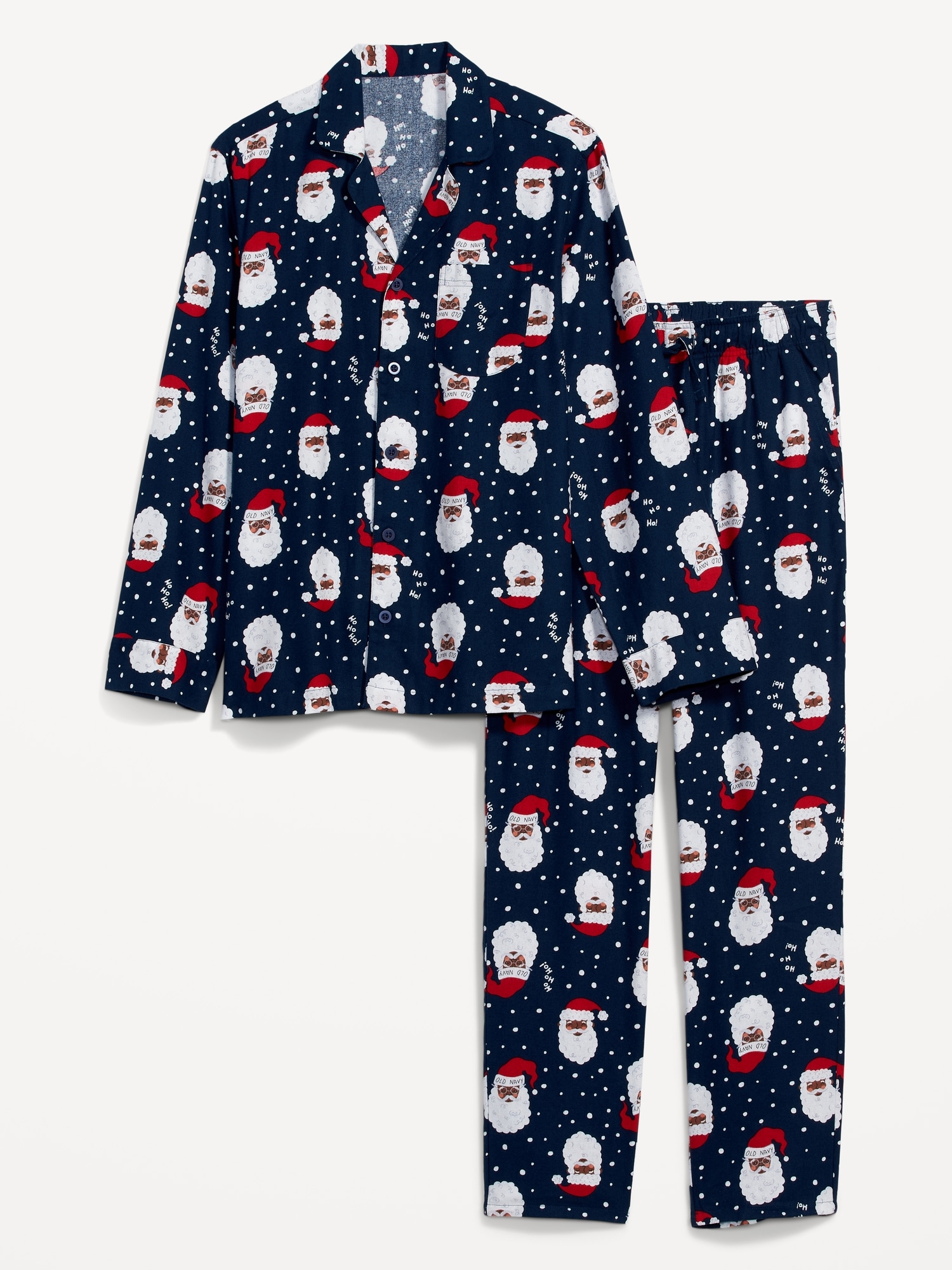 Matching Holiday Print Flannel Pajamas Set