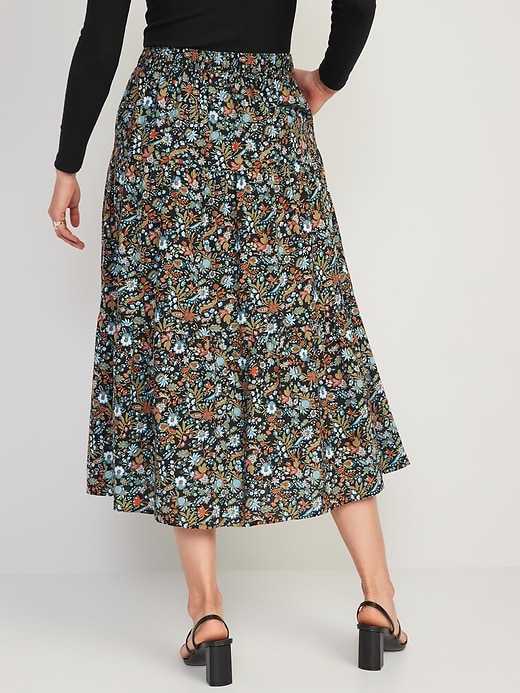 Floral-Print Tiered Button-Front Maxi Skirt | Old Navy