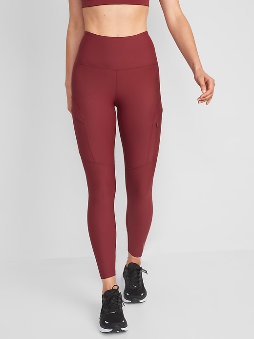 Image number 1 showing, High-Waisted PowerSoft 7/8-Length Cargo Leggings for Women