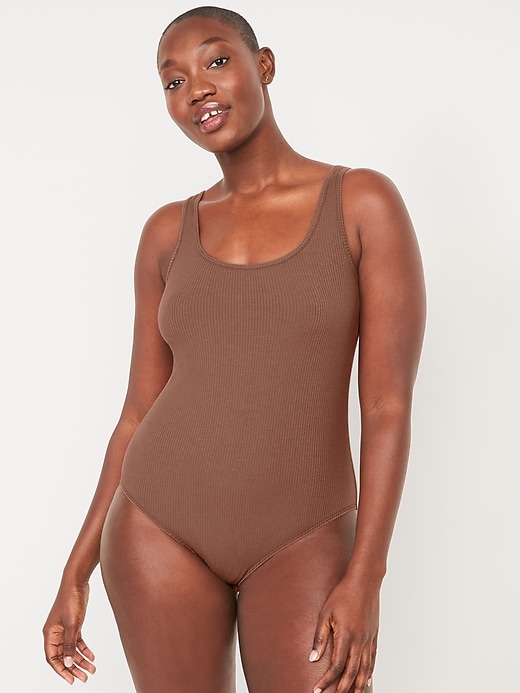 Image number 4 showing, Rib-Knit Cotton-Blend Bodysuit for Women