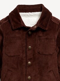 Sherpa-Lined Corduroy Shacket for Toddler Boys