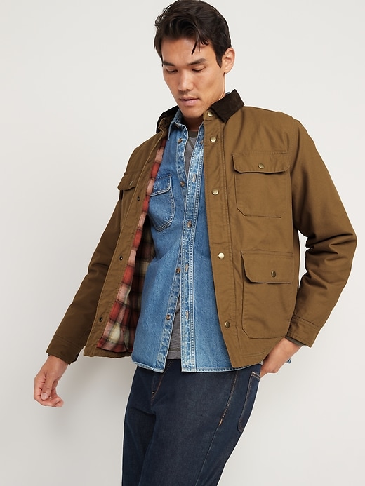 Image number 3 showing, Canvas Cozy-Lined Barn Coat for Men