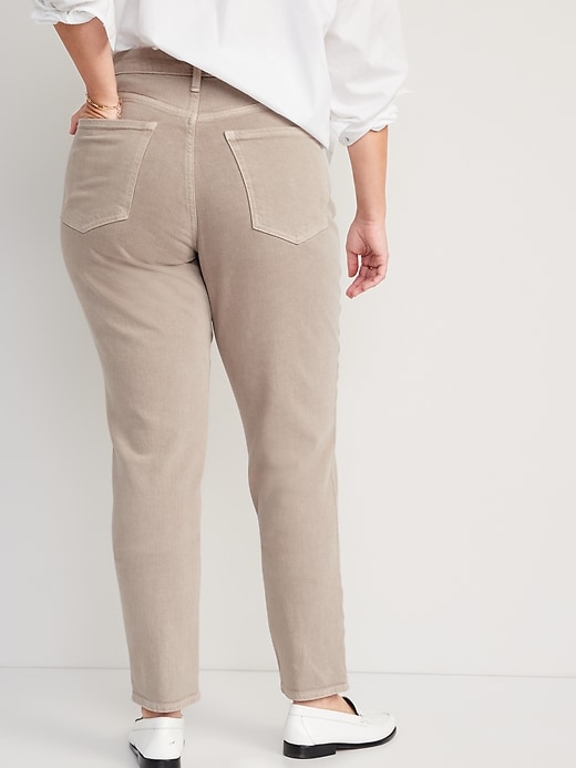 Image number 6 showing, Curvy High-Waisted O.G. Straight Beige Ankle Jeans for Women