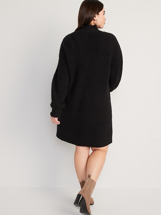 Image number 6 showing, Long-Sleeve Relaxed Mock-Neck Mini Sweater Shift Dress for Women