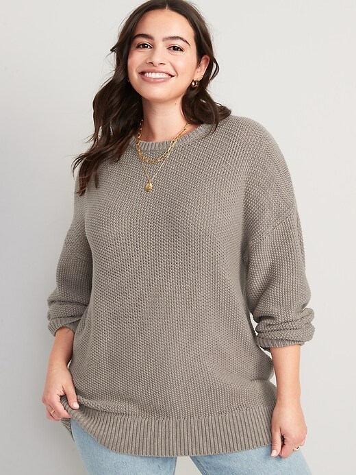 Image number 5 showing, Textured-Knit Tunic Sweater for Women