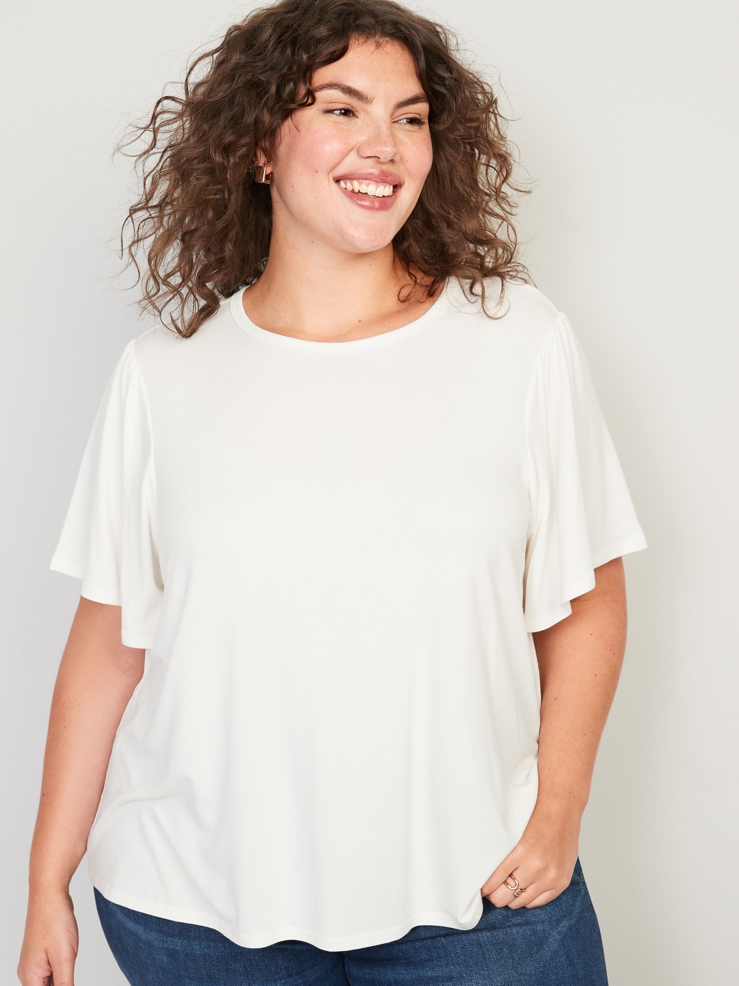 Luxe Flutter-Sleeve Top | Old Navy